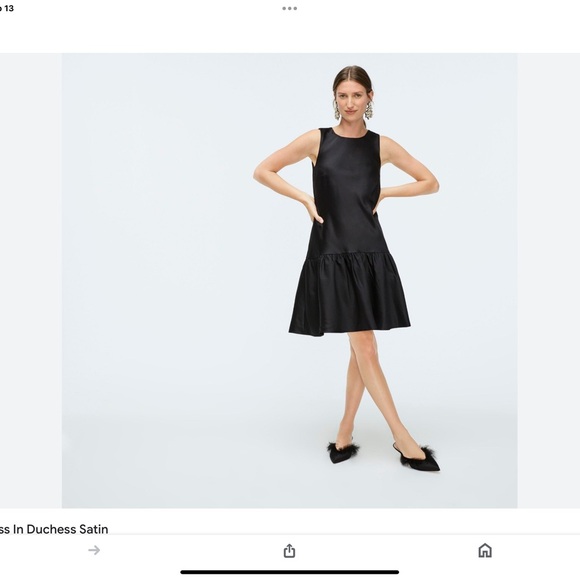 Jcrews BLACK BOW BACK SHIFT DRESS IN DUCHESS SATIN - Picture 5 of 8